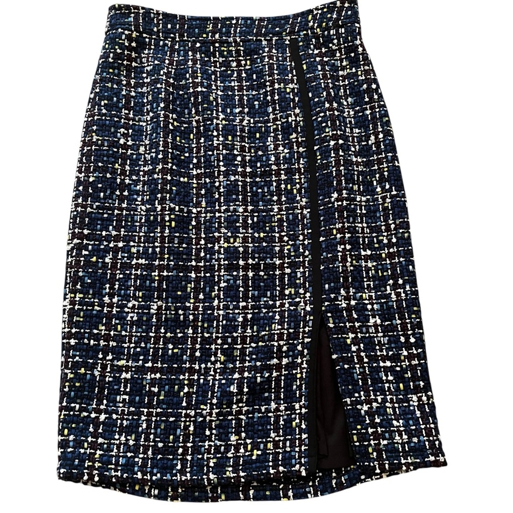 Halogen Blue/Brown Tweed Pencil Skirt 12